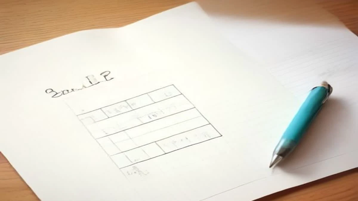 top-down flat lay of a close-up of a spreadsheet printout and a pen on a wooden desk, soft morning light (illustrative image)